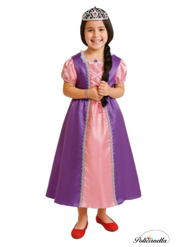 Costume Plealed Princess - High Quality, Ideal for Carnival, Theme Festivities and Special Events