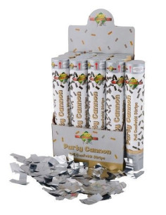 Cañon Confetti 30cm Silberteile - Hohe Qualität, ideal für Karneval, Themenfeierlichkeiten und besondere Veranstaltungen