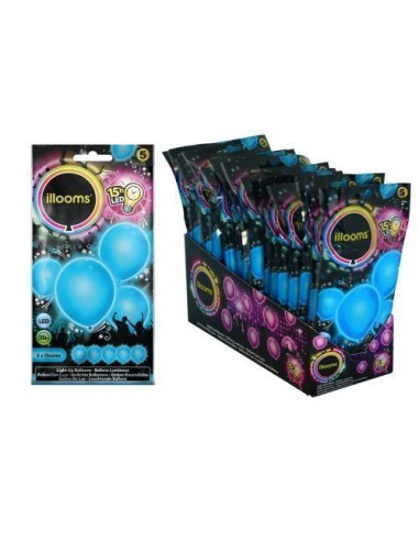 heoms Led Balloons - Blue 5uds Bag - Alta Qualidade, Ideal para Carnaval, Festas Tema e Eventos Especiais