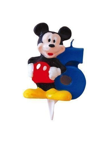 Kerze Mickey N? 6 - Hohe Qualität, ideal für Karneval, Themenfeiern und besondere Ereignisse