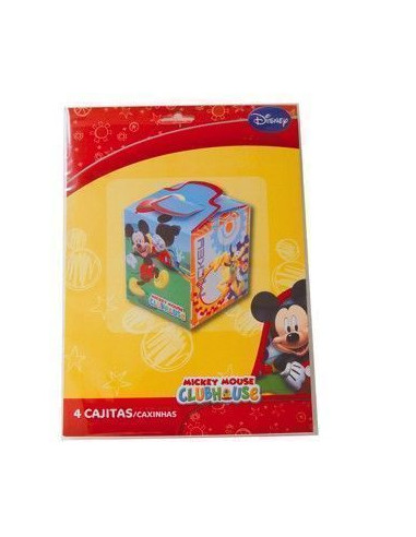 4 cajitas box mickey - de alta calidad, ideal para carnaval, fiestas temáticas y eventos especiales