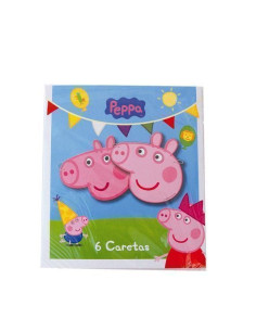 6 caretas peppa pig - di alta qualità, ideale per carnaval, feste a tema ed eventi speciali