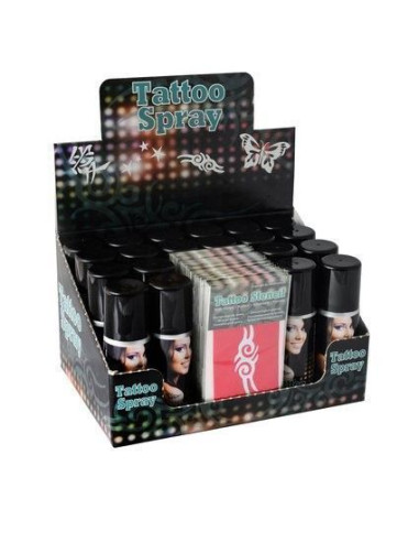 20 sprays de tatouage + 40 modèles - haute qualité, idéal pour carnaval, fêtes à thème et événements spéciaux