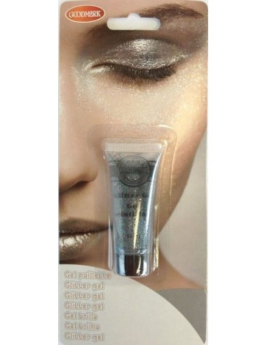 Tubo de gel de purpurina plata 14g - de alta calidad, ideal para carnaval, fiestas temáticas y eventos especiales