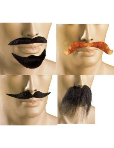 mustaches assorties 4 modèles assortis - de haute qualité, idéal pour carnaval, fêtes à thème et événements spéciaux