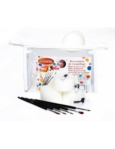 Bag with 5 brushes, 4 sponges - high quality, ideal for carnival, theme parties and special events
