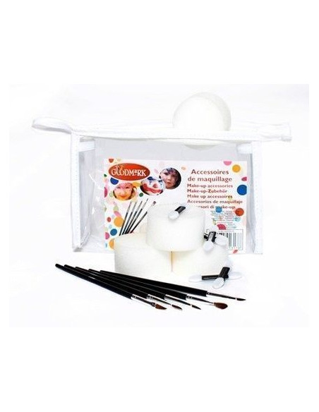 Saco com 5 pincéis, 4 esponjas - alta qualidade, ideal para carnaval, festas temáticas e eventos especiais