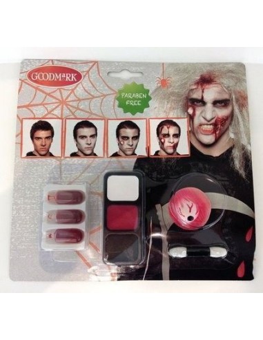 kit Maquiagem Homem Zombie - Alta Qualidade, Ideal para Carnaval, Festividades Temáticas e Eventos Especiais