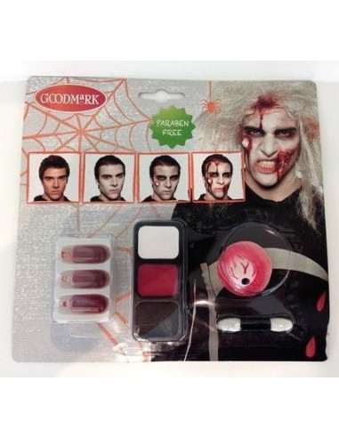 kit Maquillaje zombie hombre - de alta calidad, ideal para carnaval, fiestas temáticas y eventos especiales