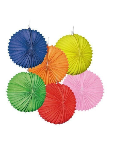 faroles 6 Assorted Colors (22cm) - High Quality, Ideal for Carnival, Theme Festivities and Special Events