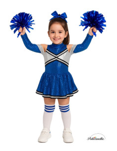 Déguisement Nouvelle pom-pom girl bleu - haute qualité, idéal pour carnaval, fêtes à thème et événements spéciaux 2