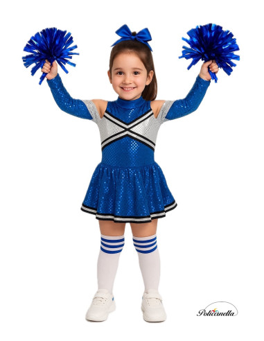 Costume di cheerleader blu nuovo