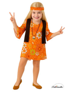 Costume Hippy Woman - High Quality, Ideal for Carnival, Theme Festivities and Special Events