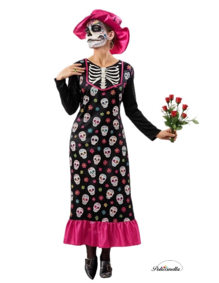 Déguisement Catrina Taille M - Haute qualité, idéale pour carnaval, fêtes à thème et événements spéciaux
