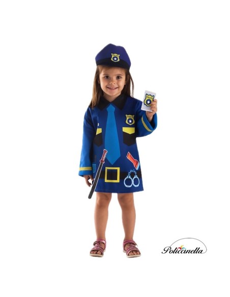 Camicia della polizia 3/5 anni - di alta qualità, ideale per auto, feste a tema ed eventi speciali