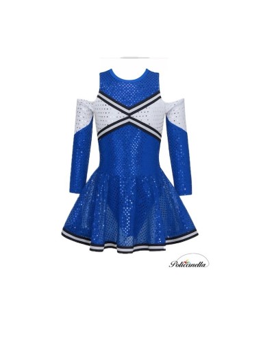 Nouveau costume de pom-pom girl bleu