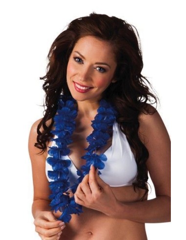 Blue Hawaiian Necklace - High Quality, Ideal for Carnival, Theme Festivities and Special Events