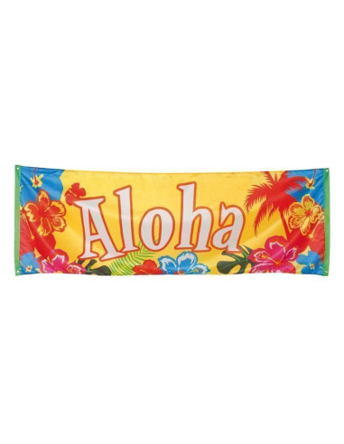 pancarta aloha 74 x 220cm - de alta calidad, ideal para carnaval, fiestas temáticas y eventos especiales