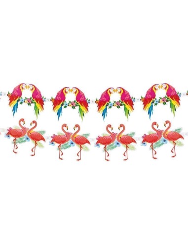 Ghirlanda ibisco 2 modelli assortiti 3 m - di alta qualità, ideale per carnevale, feste a tema ed eventi speciali.