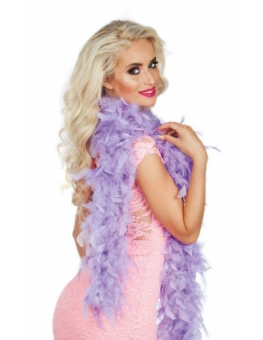 boa pluma 50g lila 180cm - de alta calidad, ideal para carnaval, fiestas temáticas y eventos especiales