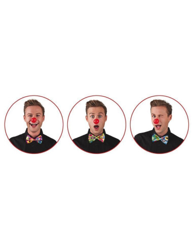 pajarita Assorted Clown 3 couleurs - de haute qualité, idéal pour carnaval, festivités thématiques et événements spéciaux