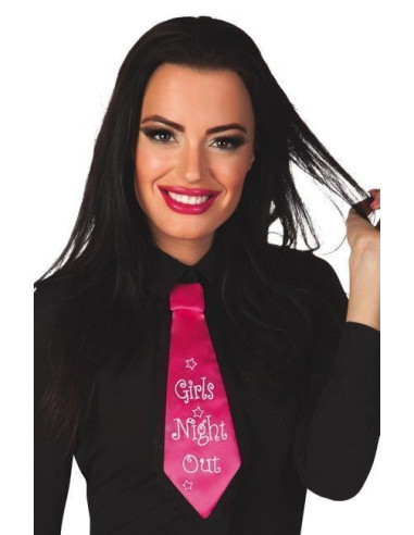 corbata rosa noche de chicas 31cm - de alta calidad, ideal para carnaval, fiestas temáticas y eventos especiales