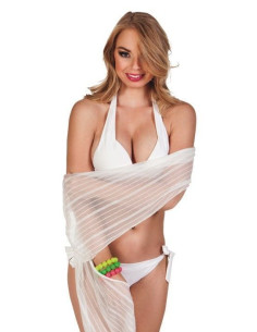 white handkerchief 160x27cm - High quality, ideal for carnival, themed parties and special events