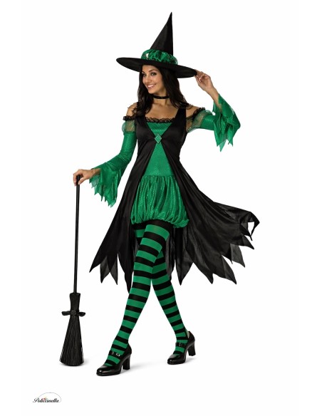 Disfraz Bruja Verde Esmeralda Nuevo - de alta calidad, ideal para carnaval, fiestas temáticas y eventos especiales