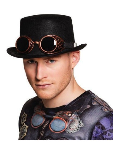 Sombrero Chistera con Gafas - de alta calidad, ideal para carnaval, fiestas temáticas y eventos especiales