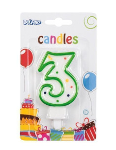 Vela Aniversário de Luxo Num 3 - Alta Qualidade, Ideal para Carnaval, Festividades Temáticas e Eventos Especiais