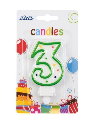 Vela cumpleaños lujo num 3 - de alta calidad, ideal para carnaval, fiestas temáticas y eventos especiales