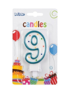 Candle Birthday Luxury Num 9 - High Quality, Ideal for Carnival, Theme Festivities and Special Events
