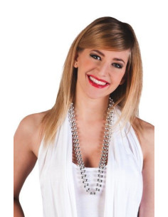 Collar perlas plateado - de alta calidad, ideal para carnaval, fiestas temáticas y eventos especiales