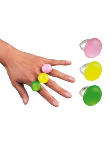 anel de vidro acessível 3 cores sortidas - alta qualidade, ideal para carnaval, festas temáticas e eventos especiais