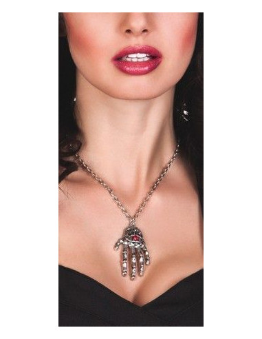 Collier à la main avec œil - haute qualité, idéal pour carnaval, soirées thématiques et événements spéciaux