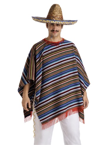Poncho Mejicano Talla L - de alta calidad, ideal para carnaval, fiestas temáticas y eventos especiales